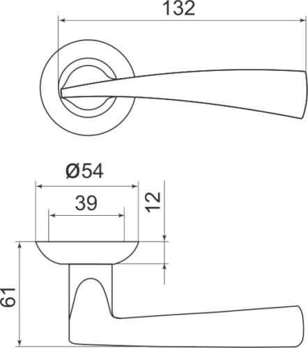 Ручка дверная межкомнатная Columba LD80-1SN/CP-3