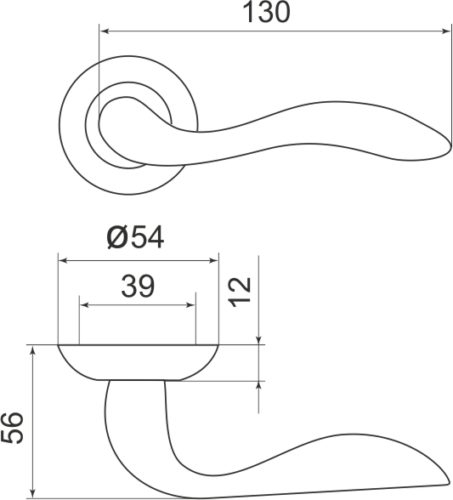 Ручка дверная межкомнатная Selena LD19-1SN/CP-3