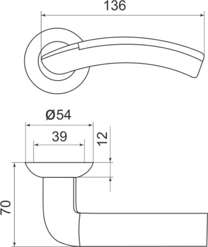 Ручка дверная межкомнатная Libra LD27-1SN/CP-3