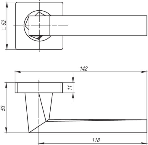 Ручка дверная межкомнатная CORSICA SQ003-21SN-3
