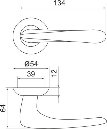 Ручка дверная межкомнатная Pava LD42-1CP-8