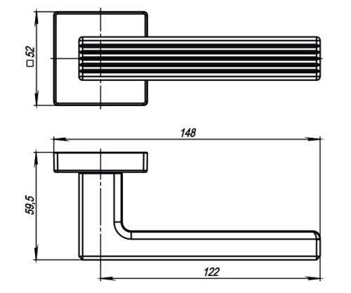 Ручка дверная межкомнатная LINE USQ6 SN-3